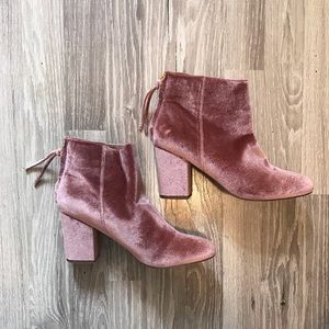 Blush Velvet Booties